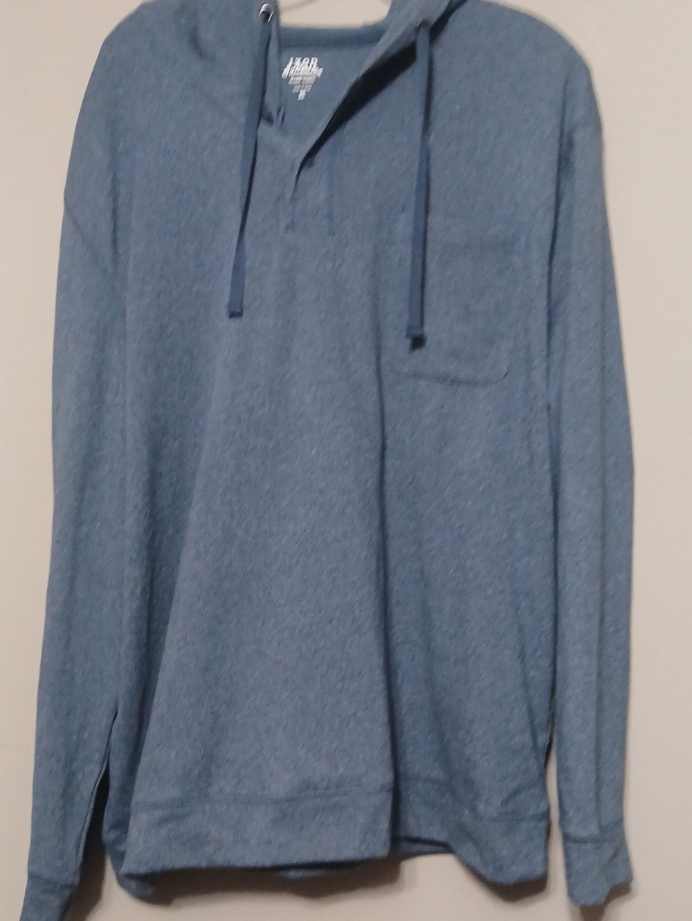 Izod Blue Long-Sleeve Button-Down Hooded Shirt